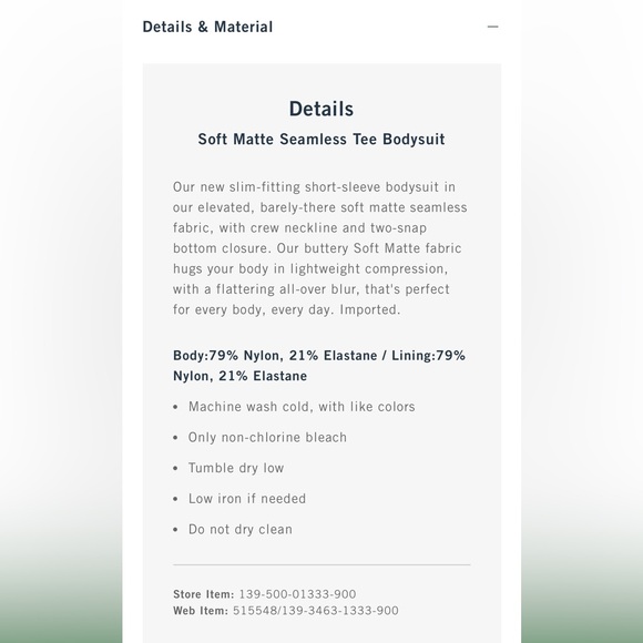 A&f Soft Matte Seamless Tee Bodysuit Black XS - Picture 6 of 6